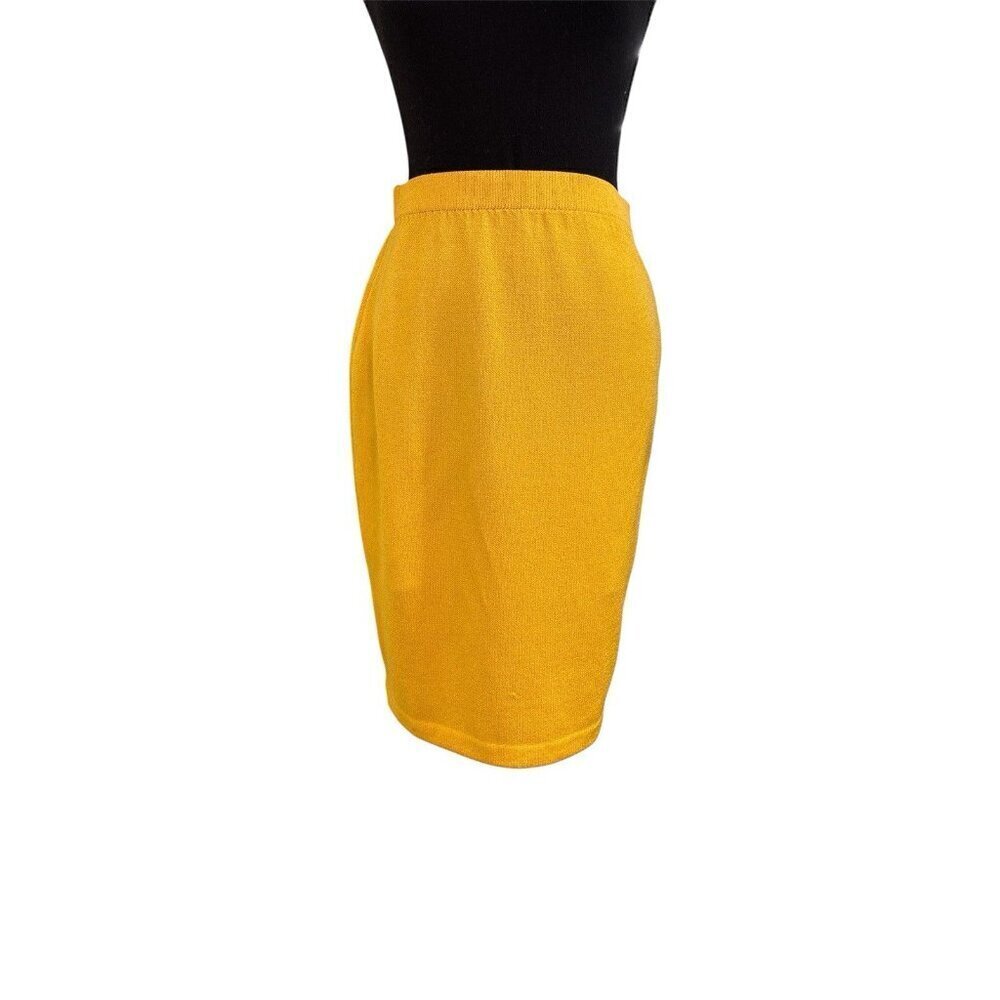 St. John Bright Yellow Knit Pencil Skirt